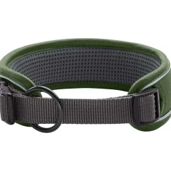 Hunter Halsbånd Divo L Grøn/Grå - justerbart hundehalsbånd (45-55 cm, B 4,5 cm)