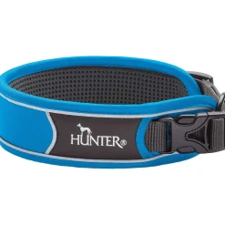 Hunter Halsbånd Divo L Lyseblå/Grå - justerbart hundehalsbånd (45-55 cm, B 4,5 cm)