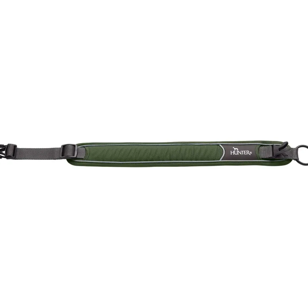 Hunter Halsbånd Divo M Grøn/Grå - justerbart hundehalsbånd (35-45 cm, B 4,5 cm)