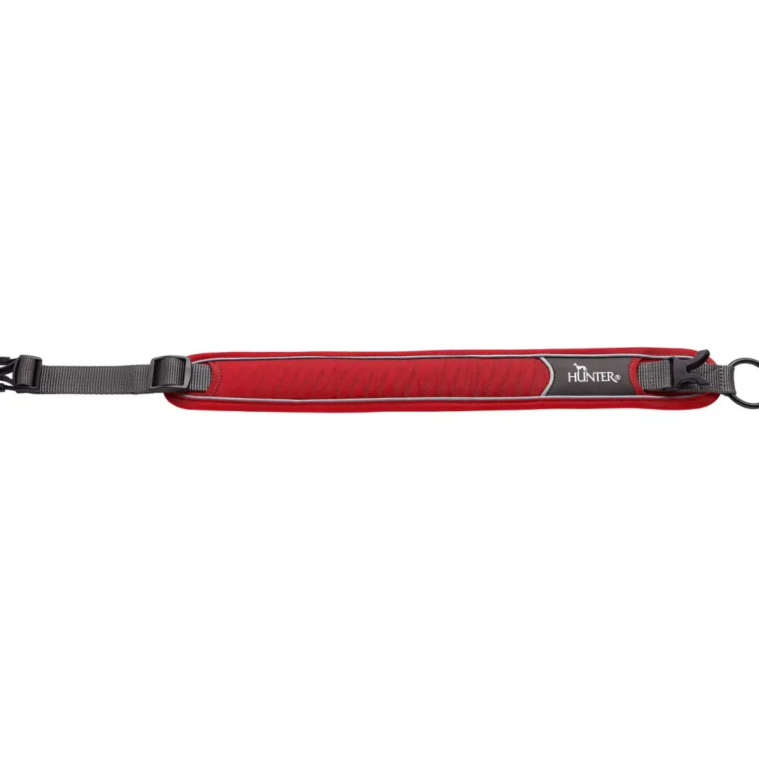 Hunter Halsbånd Divo S Rød/Grå - justerbart hundehalsbånd (25-35 cm, B 4 cm)