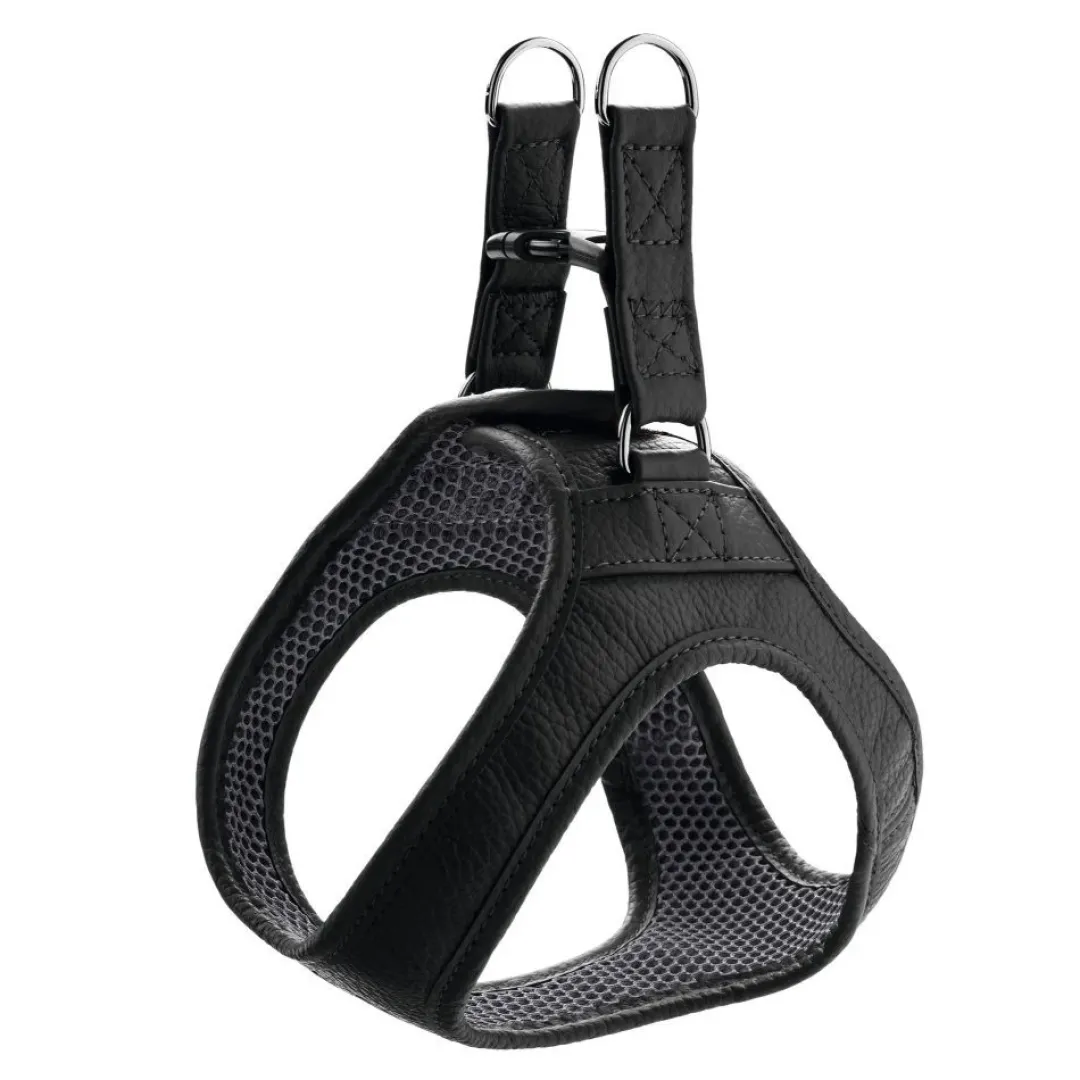 Hunter Hilo læder hundesele sort XS - hals 33-37 cm
