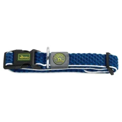Hunter hunde halsbånd Hilo Blå M-L - justerbart hundehalsbånd (33-50 cm, B 2,5 cm)