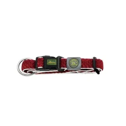 Hunter hunde halsbånd Hilo Rød L-XL - justerbart hundehalsbånd (40-60 cm, B 3,2 cm)