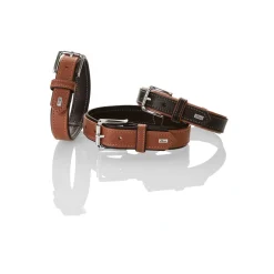 Hunter Hundehalsbånd læder Canada Elg Str.30 Sort/Cognac - 21-25 cm