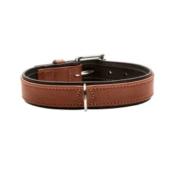 Hunter Hundehalsbånd læder Canada Elg Str.60 Cognac/Sort - 46-52 cm