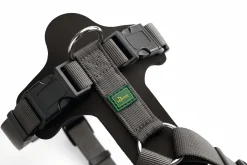 Hunter Mixed Aalborg læder hundesele M-L sort/grå hals 61-85 cm - komfort og støtte