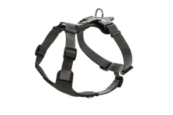 Hunter Mixed Aalborg læder hundesele M sort/grå hals 55-67 cm - komfort og kontrol