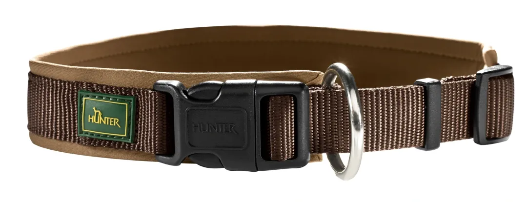 Hunter Neopren hundehalsbånd brun 45 cm - 40-45 cm indstilling