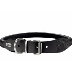 Hunter rundsyet elghalsbånd sort 60 cm - justering 51-56 cm komfort til store hunde
