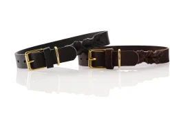 Hunter Sansibar Solid 45 Hundehalsbånd i læder - 34-40 cm