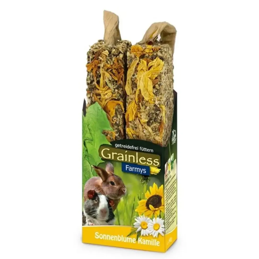 JR Farm ys Gnaverstænger Grainless Solsikke og Kamille 140 g