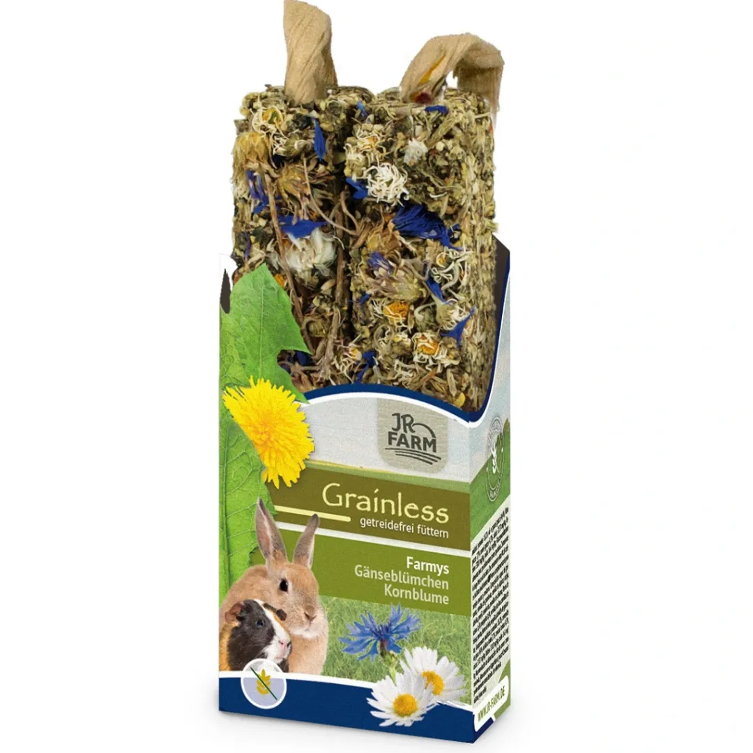 JR Farm ys Gnaverstænger Grainless Marguerit og Kornblomst 140 g