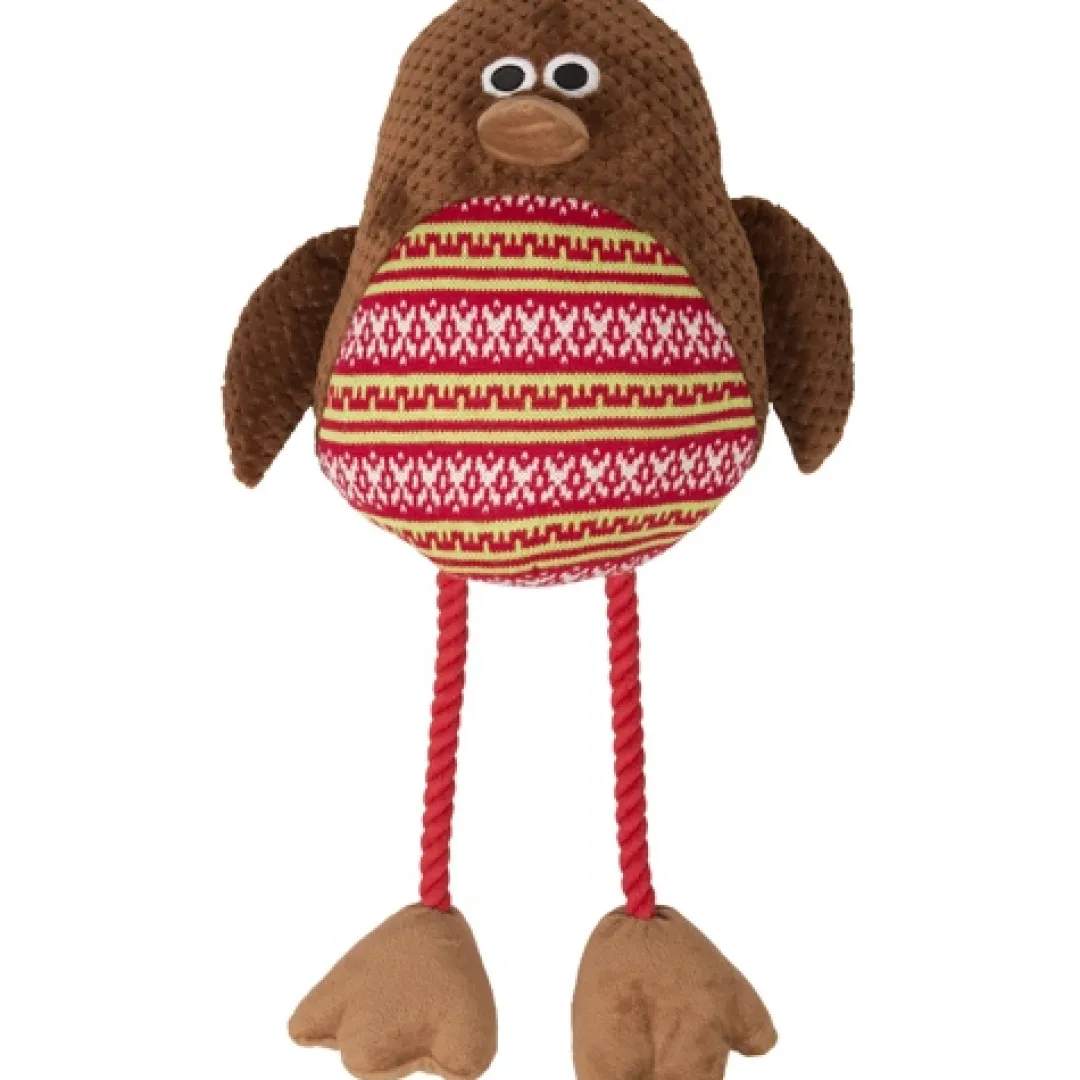 MiniZoo Jule Robin Fugl med pivelyd - sjov bamse til hunde