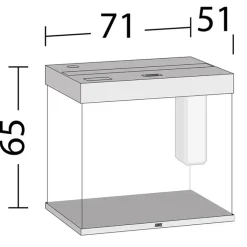 Juwel Akvarium Lido 200 Liter i Hvid 70x51x65 cm