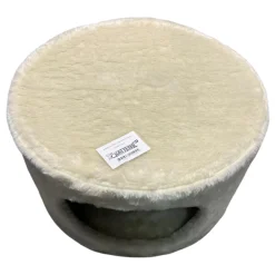 Kattens No. 1 Kattens no 1 Rund hule med plys i beige Ø 50 cm med stor indgang