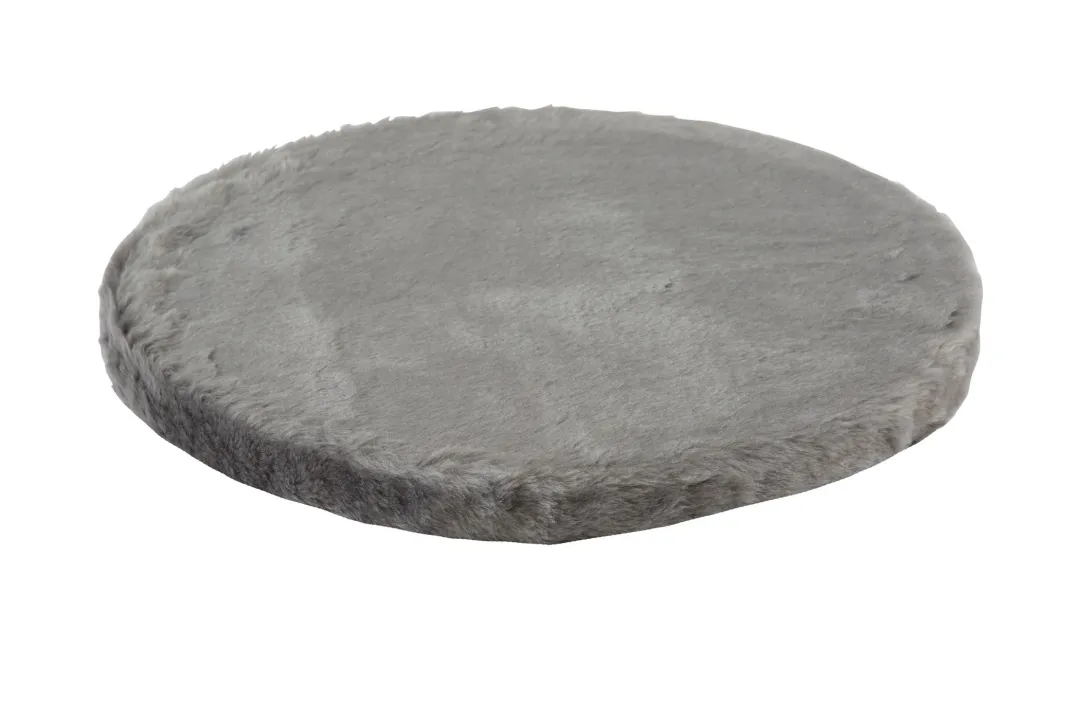 Kattens No. 1 Kattens no 1 Rund hylde med plys 2 sider Ø 56 cm Grå