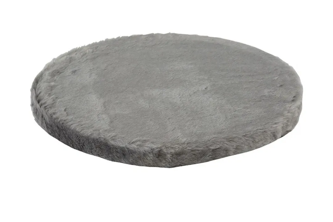 Kattens No. 1 Kattens no 1 Rund hylde med plys 2 sider Ø 40 cm Grå
