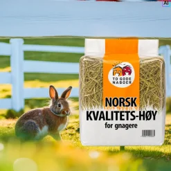 To Gode Naboer 1,5 kg Timothyhø Norsk Kvalitets hø - Hø - Rig på fibre