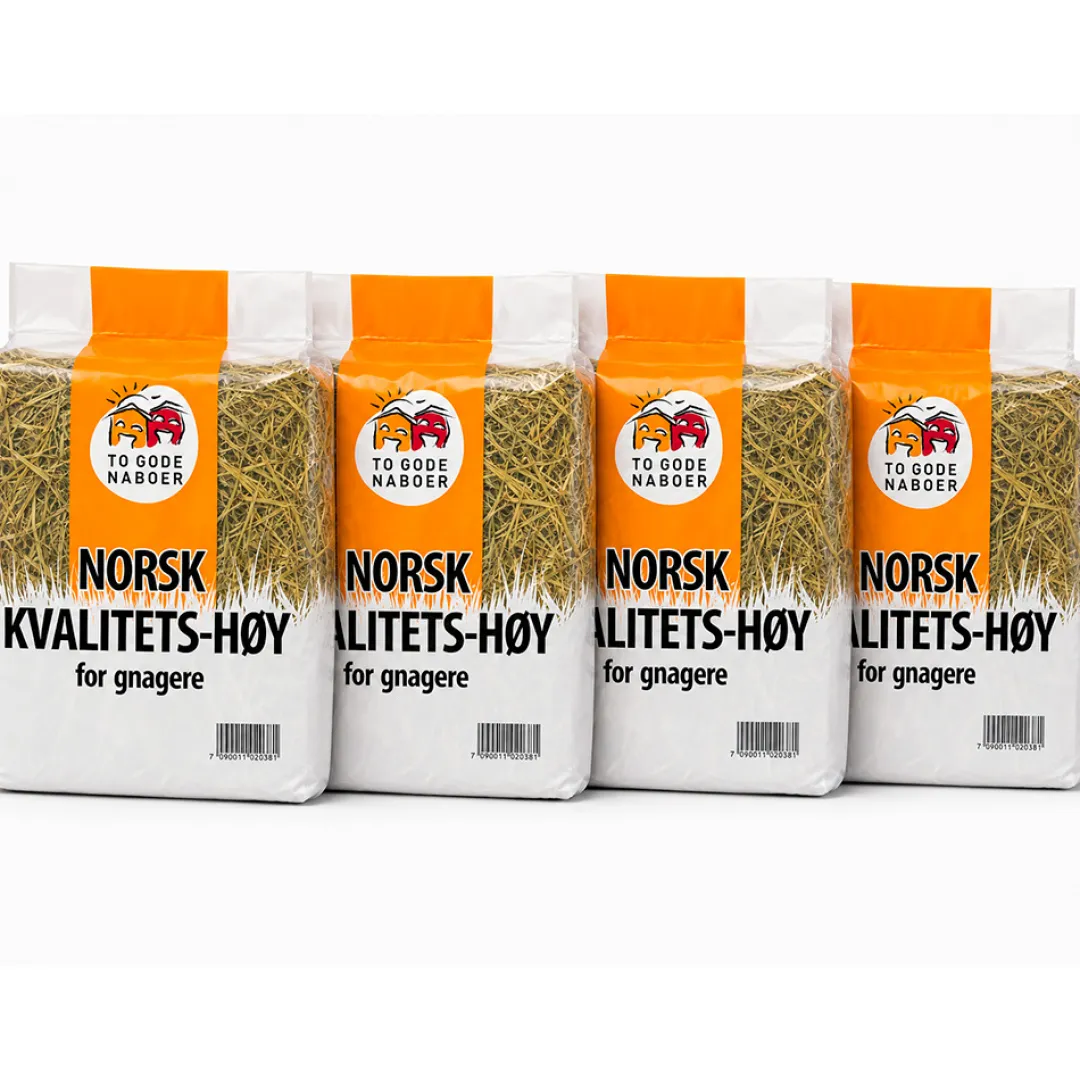 To Gode Naboer 1,5 kg Timothyhø Norsk Kvalitets hø - Hø - Rig på fibre