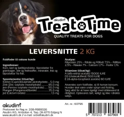 Treattime Klassisk favoritgodbidder Leversnitte 2 kg - træningssnacks til hunde