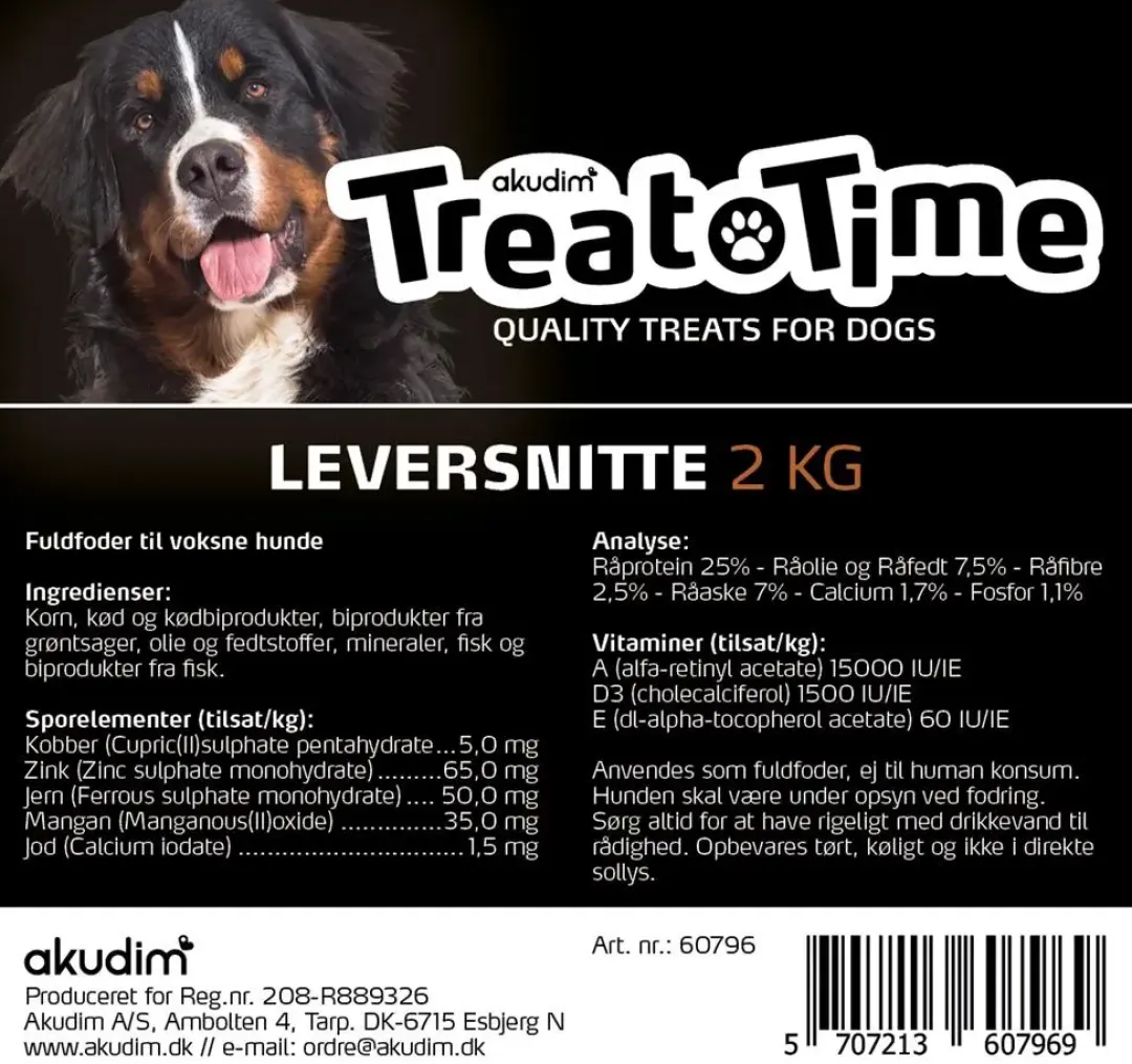 Treattime Klassisk favoritgodbidder Leversnitte 2 kg - træningssnacks til hunde