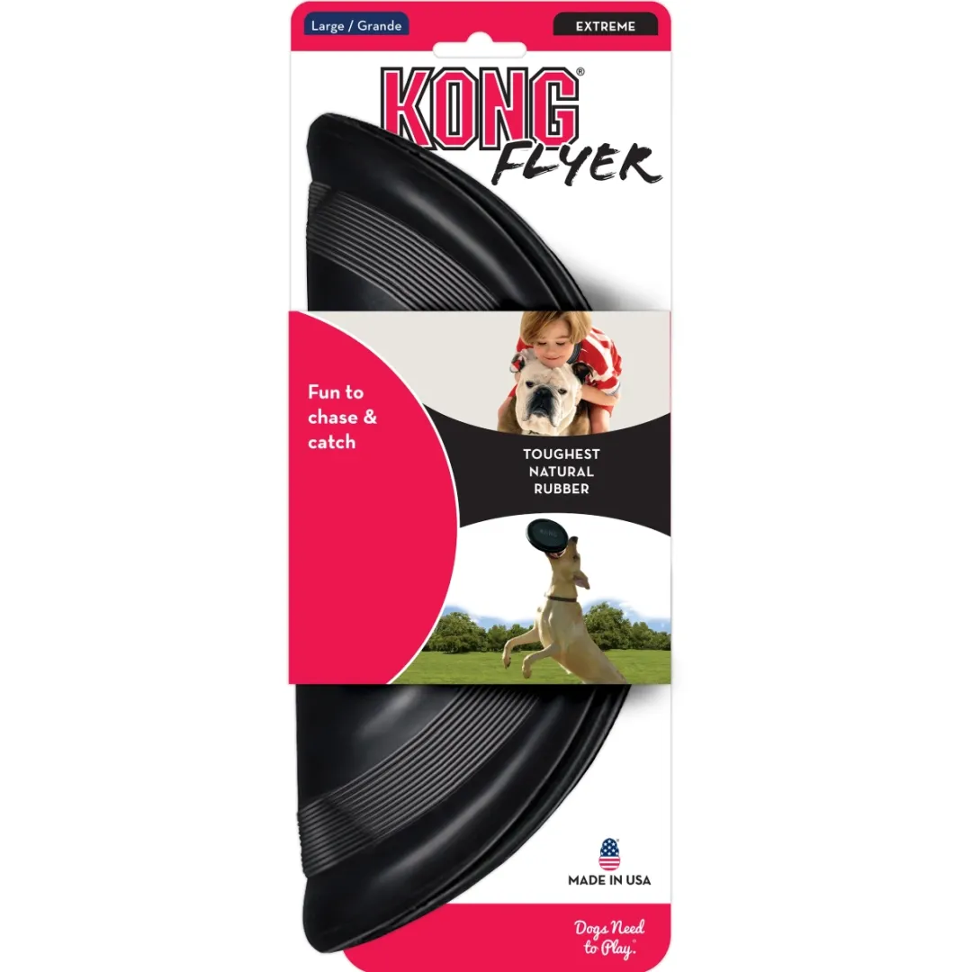 Kong Extreme Frisbee sort - ekstra slidstærk frisbee i naturgummi