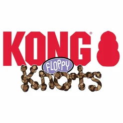 Kong Holiday Floppy Knots Fox S/M - et klassisk plys-hundelegetøj med reb og knuder, pivelyd og juletema.