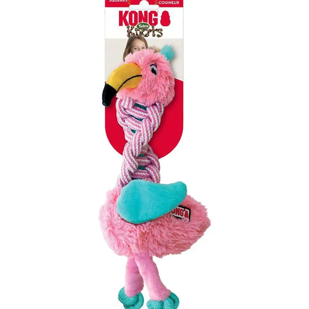 Kong Knots Twist Mix M/L - farverigt hundelegetøj med reb