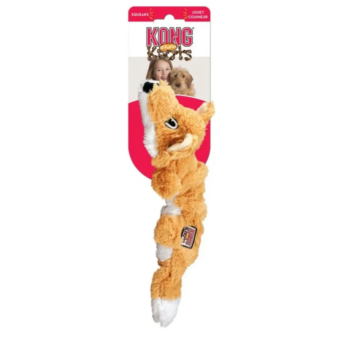 Kong Scrunch Knots Fox Orange M 36 cm - ræv med reb