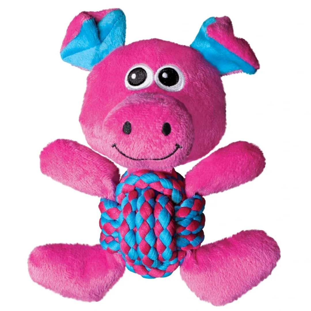 Kong Weave Knots Gris Medium Hundelegetøj - sjov bamse med reb