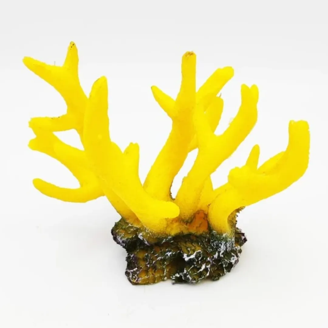 Blau - Aquaristic Kunstig koral Seriatopora (Yellow) 15x8x13 cm