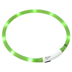 Flamingo LED Visio Light Halsbånd Grøn 20-70 cm - Opladeligt og justerbart sikkerhedslys