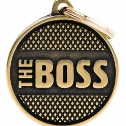 My Family Hundetegn cirkel stor The Boss guld