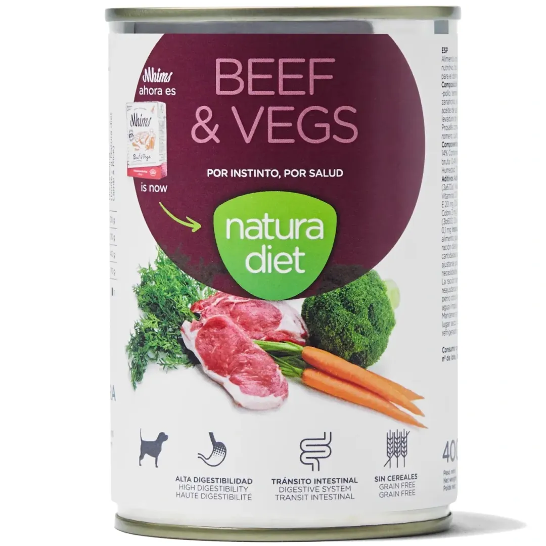 Natura Diet Super premium Hunde & kattefoder Natura Diet Adult Hund Bøf Vådfoder 400 g - naturligt hundefoder