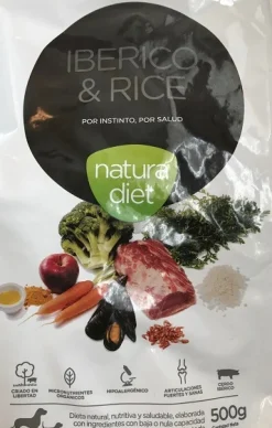 Natura Diet Super premium Hunde & kattefoder Natura Diet Iberico og Ris Hundefoder 500 g - Naturligt og allergivenligt