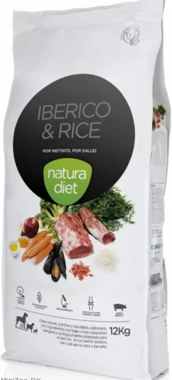 Natura Diet Super premium Hunde & kattefoder Natura Diet Iberico og Ris Hundefoder 12 kg - Naturlig ernæring til hunde