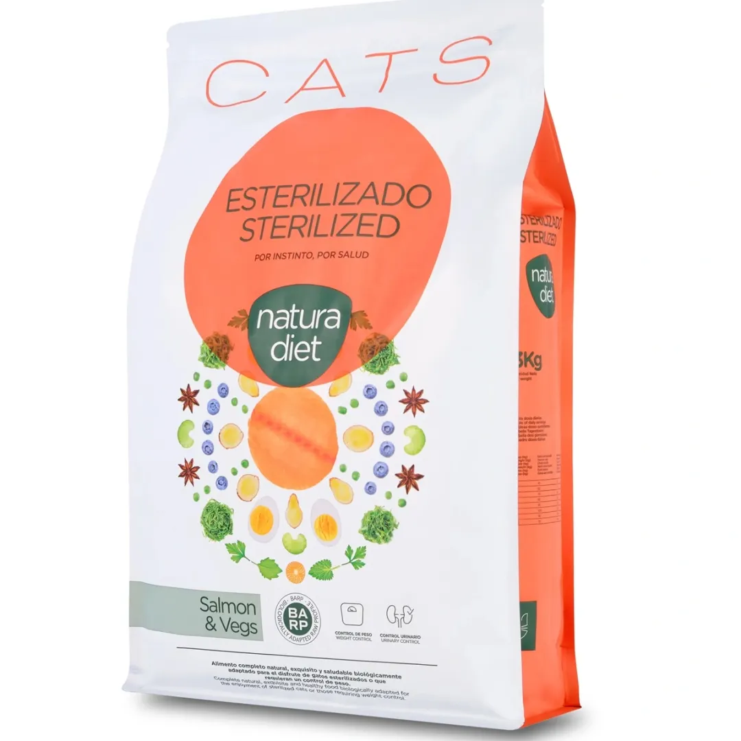 Natura Diet Super premium Hunde & kattefoder Natura Diet Kattefoder Adult Sterilised Laks 3 kg - til steriliserede katte