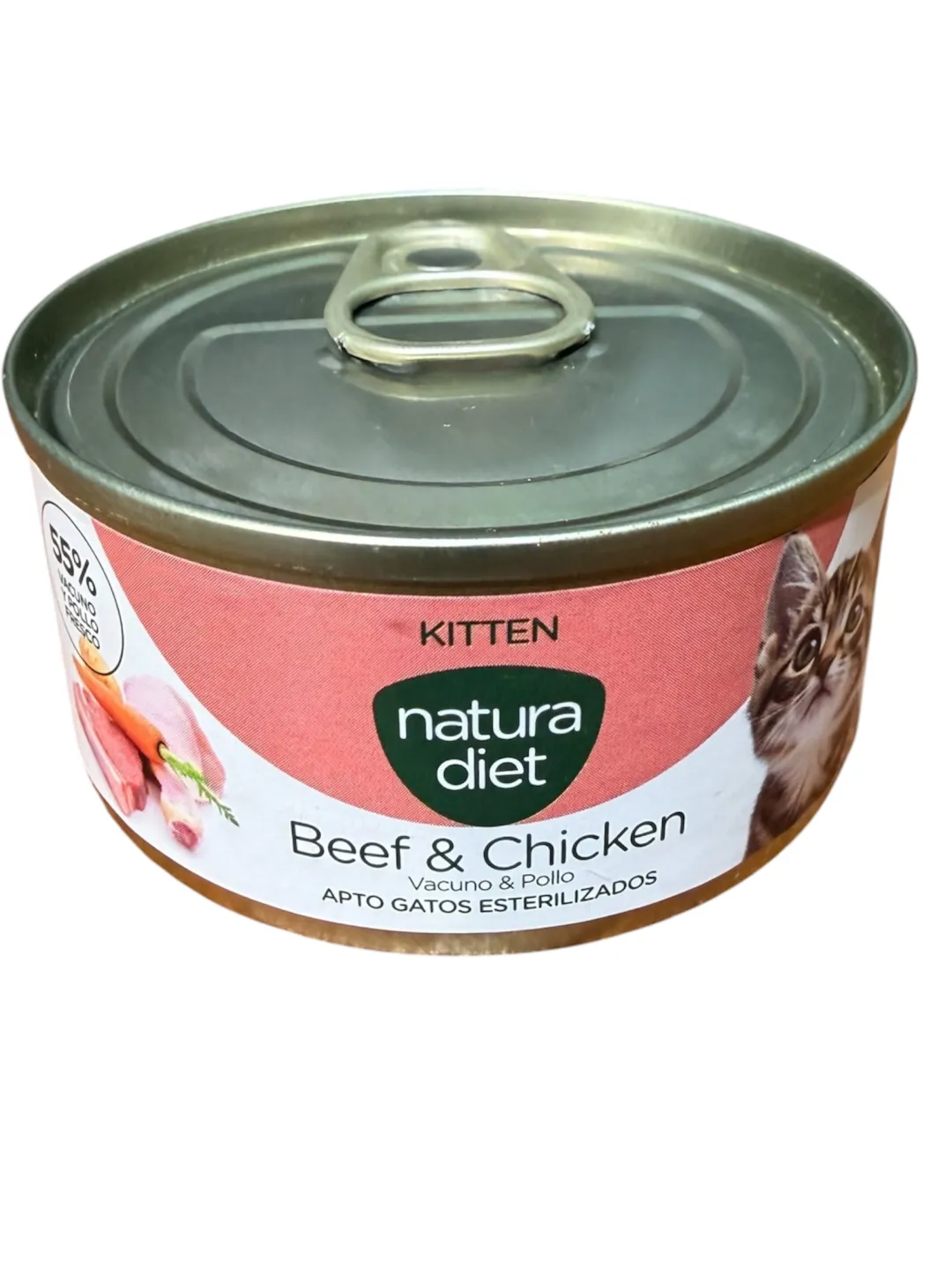 Natura Diet Super premium Hunde & kattefoder Natura diet kattevådmad Kitten Beef og Chicken 85 g