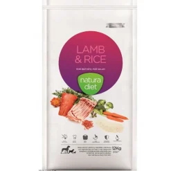 Natura Diet Super premium Hunde & kattefoder Natura Diet Lam og Ris Hundefoder 12 kg - Sundt foder