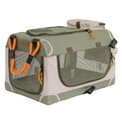 Nordic Paws Foldbart luksus hundebur i stof Army S - komfort og ro