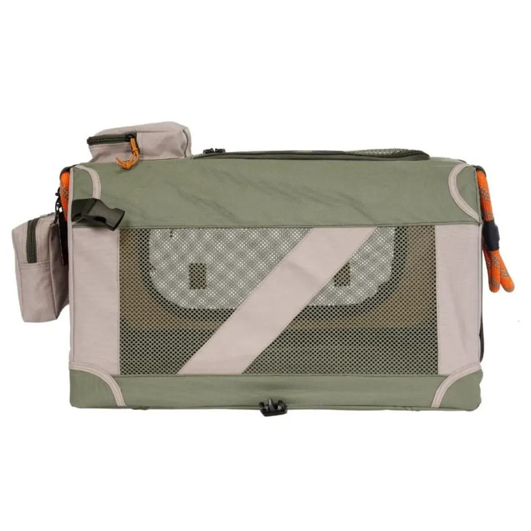 Nordic Paws Foldbart luksus hundebur i stof Army M - komfort og ro