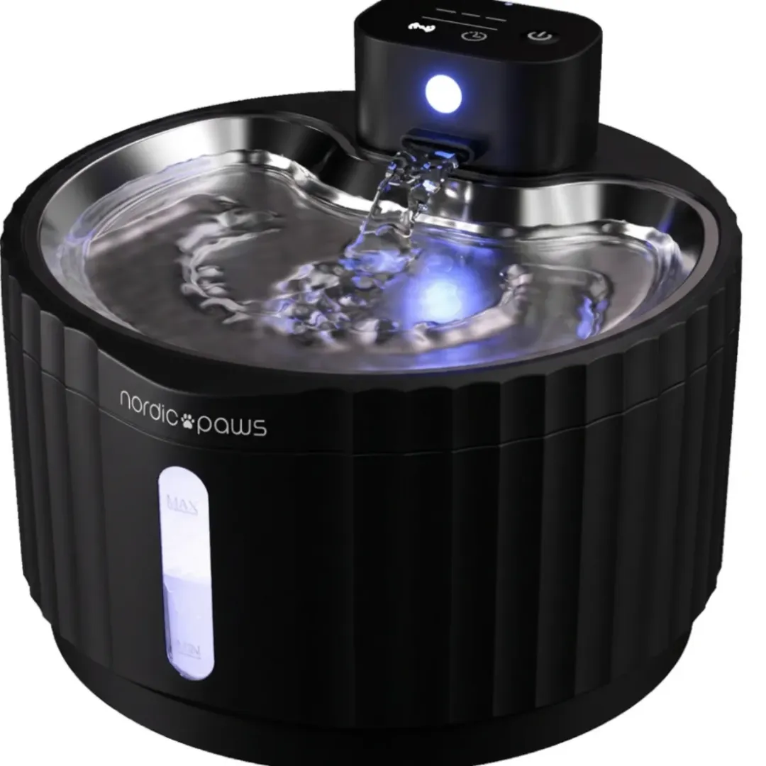 Nordic Paws Glacia trådløs vandfontæne sort 2,8 L