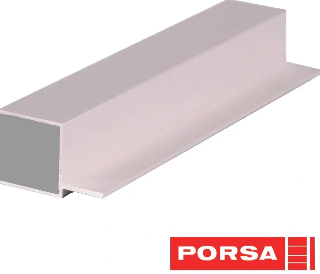 Porsa sølv aluprofil firkantet med flig 85 cm.