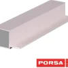 Porsa sølv aluprofil firkantet med flig 65 cm.