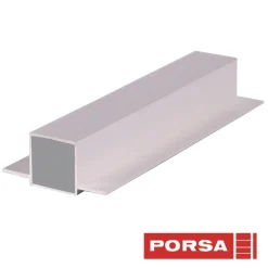 Porsa sølv aluprofil med dobbelt flig 130 cm.
