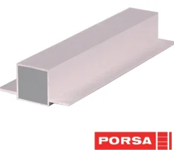 Porsa sølv aluprofil med dobbelt flig 65 cm.