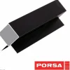 Porsa sort aluprofil med dobbelt vinkelflig 75 cm.