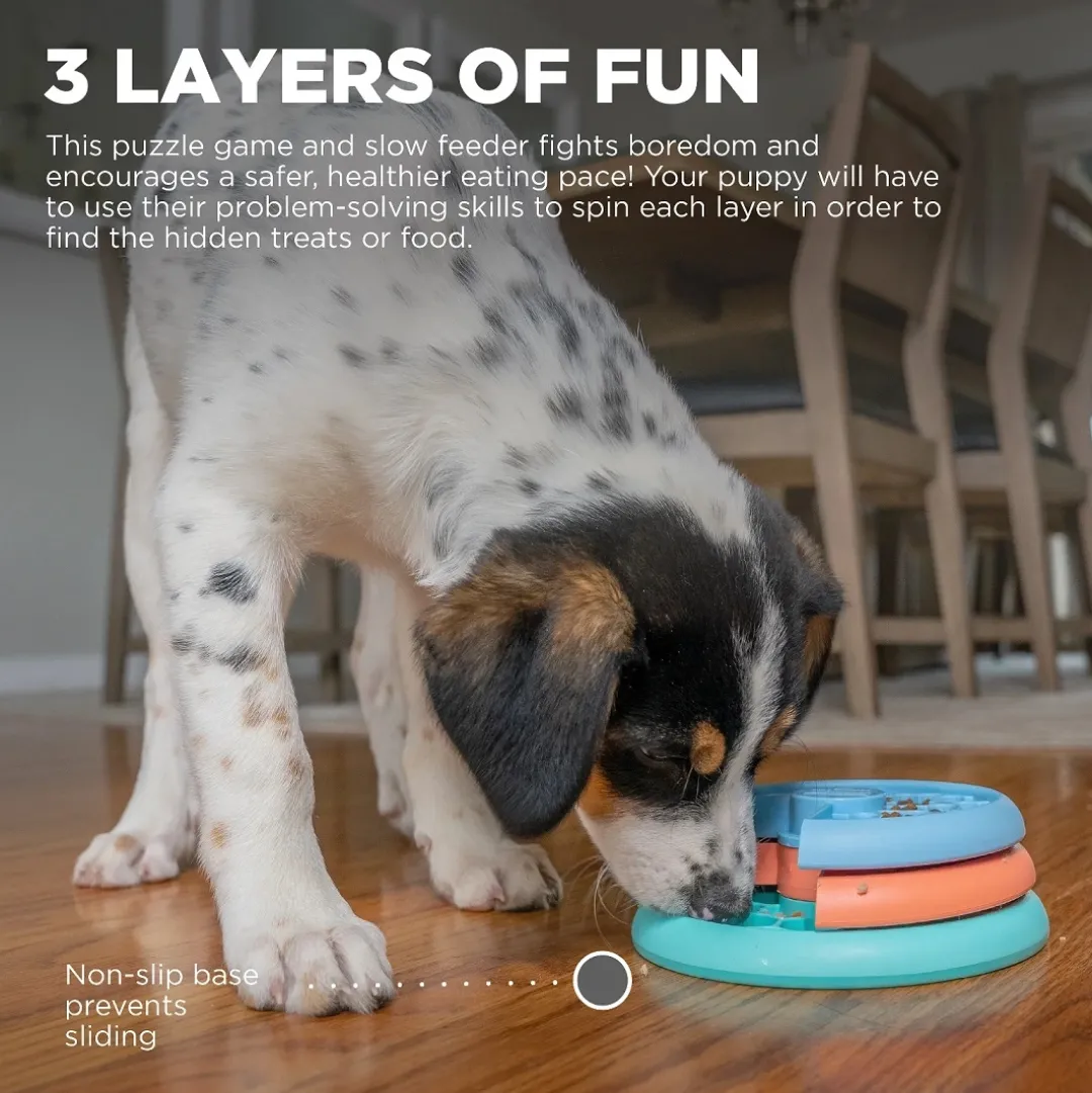 LickiMat Puppy Lickin Layers 3-farvet SV2 - aktivitetslegetøj til hvalpe