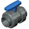 PVC kuglehane med dobbelt union 75 mm