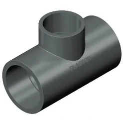 PVC tee 90 grader 50 x 32 mm. (reduceret)